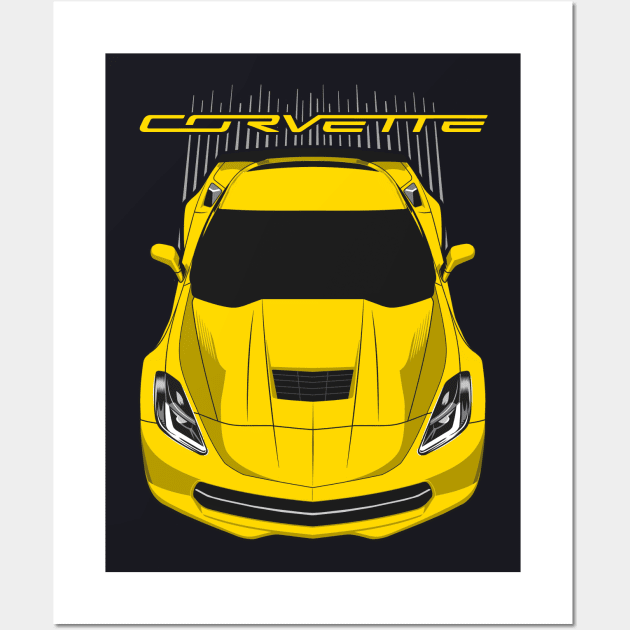 Corvette C7 - Yellow Wall Art by V8social